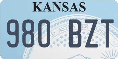 KS license plate 980BZT