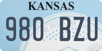 KS license plate 980BZU