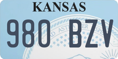 KS license plate 980BZV