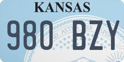 KS license plate 980BZY