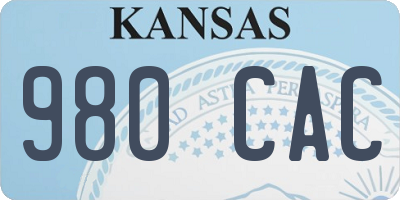 KS license plate 980CAC