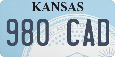 KS license plate 980CAD