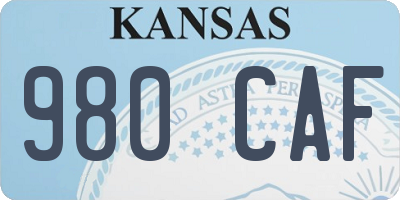 KS license plate 980CAF