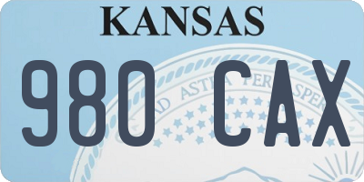 KS license plate 980CAX