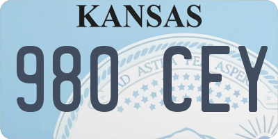 KS license plate 980CEY