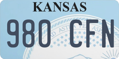KS license plate 980CFN
