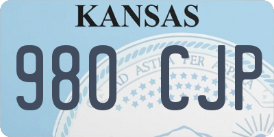 KS license plate 980CJP