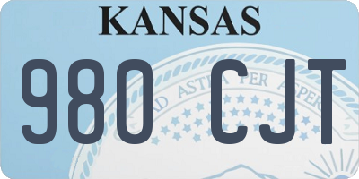 KS license plate 980CJT