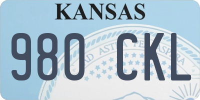 KS license plate 980CKL