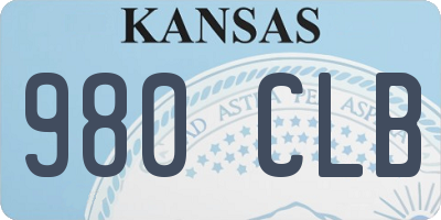 KS license plate 980CLB
