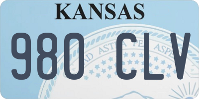 KS license plate 980CLV