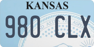 KS license plate 980CLX