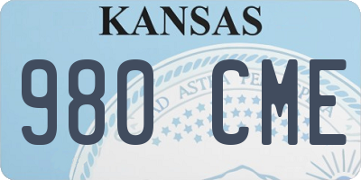 KS license plate 980CME
