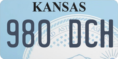 KS license plate 980DCH