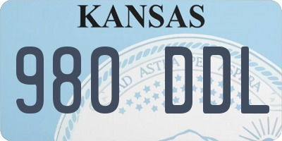 KS license plate 980DDL