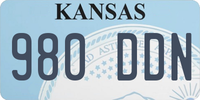 KS license plate 980DDN