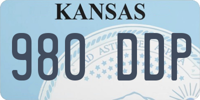 KS license plate 980DDP
