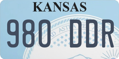 KS license plate 980DDR