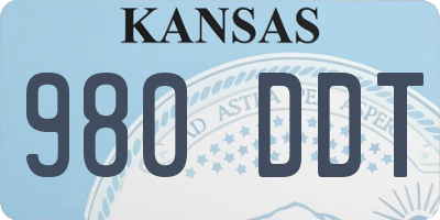 KS license plate 980DDT