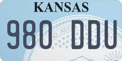 KS license plate 980DDU