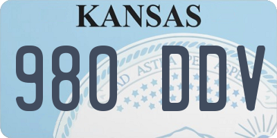 KS license plate 980DDV