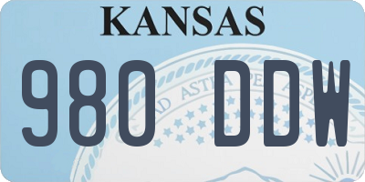 KS license plate 980DDW