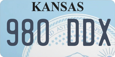 KS license plate 980DDX