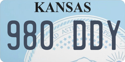 KS license plate 980DDY
