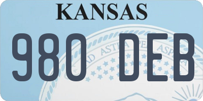 KS license plate 980DEB
