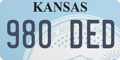 KS license plate 980DED