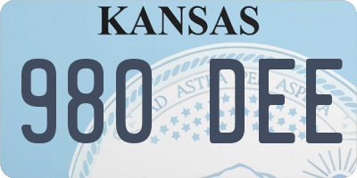 KS license plate 980DEE