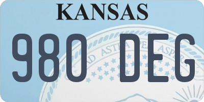KS license plate 980DEG