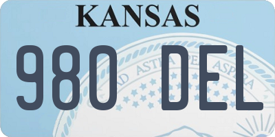 KS license plate 980DEL