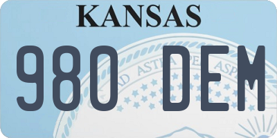 KS license plate 980DEM