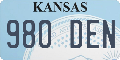 KS license plate 980DEN