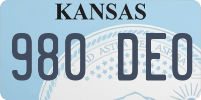 KS license plate 980DEO