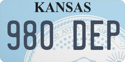 KS license plate 980DEP