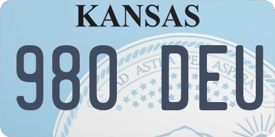 KS license plate 980DEU