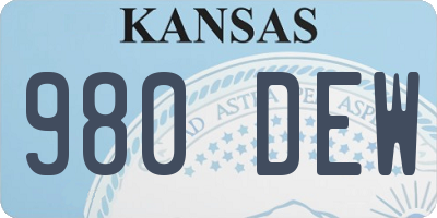 KS license plate 980DEW