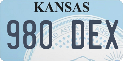 KS license plate 980DEX