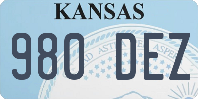 KS license plate 980DEZ