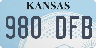 KS license plate 980DFB