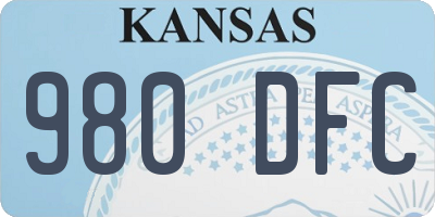 KS license plate 980DFC