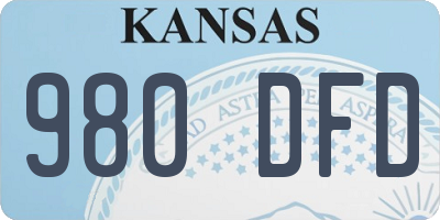 KS license plate 980DFD