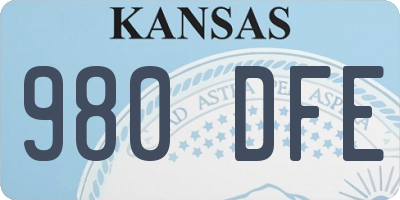 KS license plate 980DFE