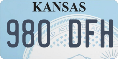 KS license plate 980DFH