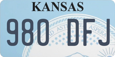 KS license plate 980DFJ