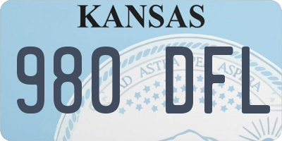 KS license plate 980DFL
