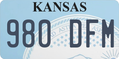 KS license plate 980DFM