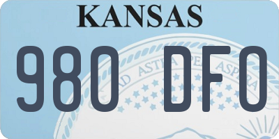 KS license plate 980DFO